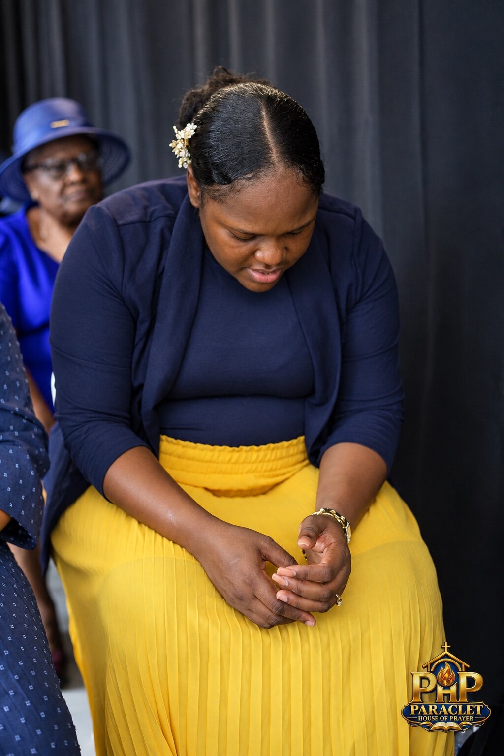 Prayer during Sunday worship