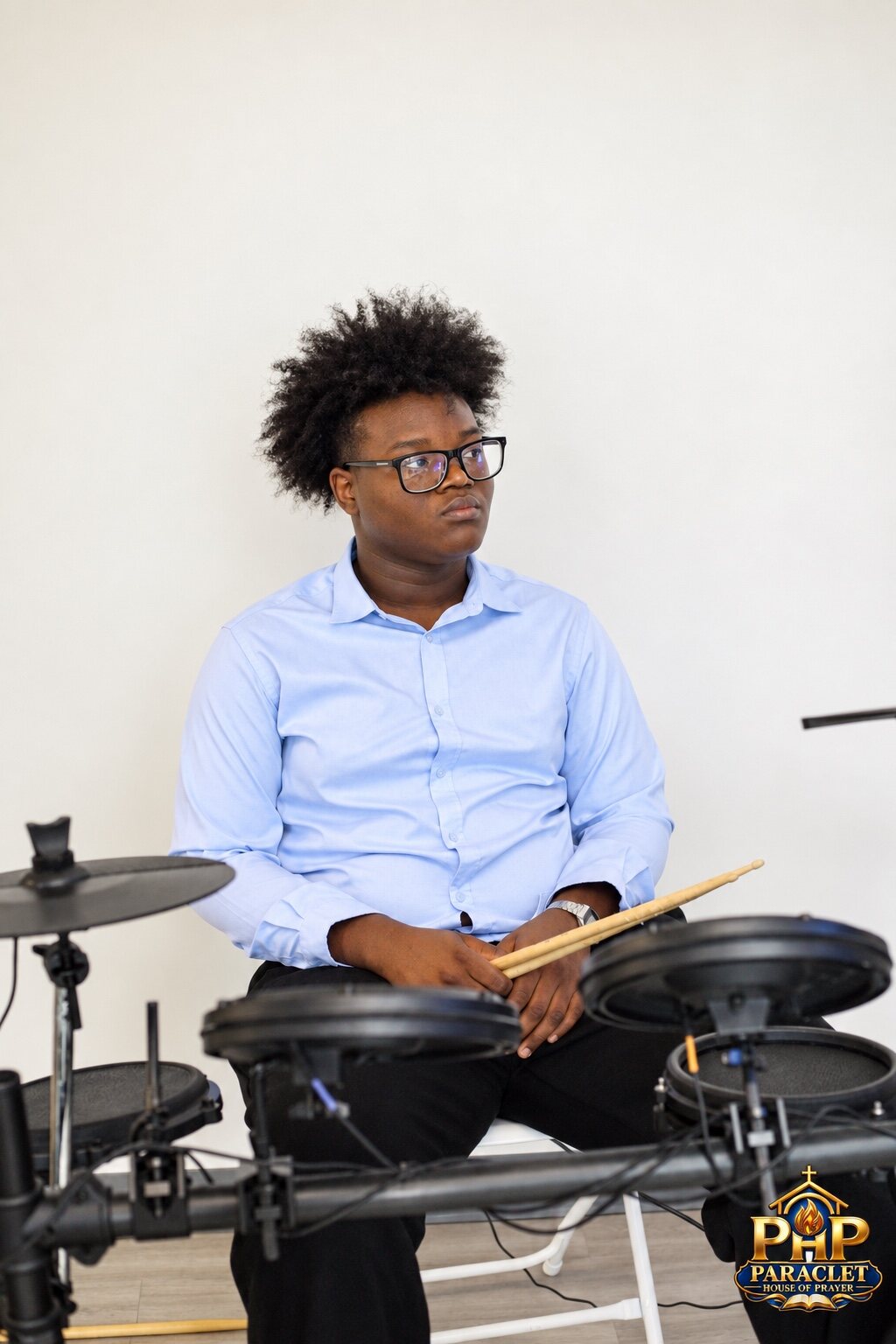 Young musician during worship